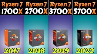 R7 1700X vs R7 2700X vs R7 3700X vs R7 5700X | How Much Performance improvement?