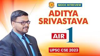 Aditya Srivastava AIR 1 IAS Topper | UPSC Result 2023 | Mock Interview | Vajirao & Reddy Institute