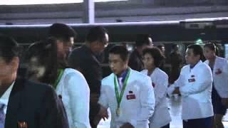 DPRK world championship gymnasts Hong Un Jong, Ri Se Gwang