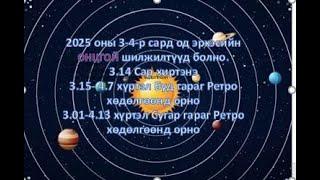 2025 оны 3-4-р сар: Гараг эрхэсийн  ОНЦГОЙ шилжилт хөдөлгөөний үе