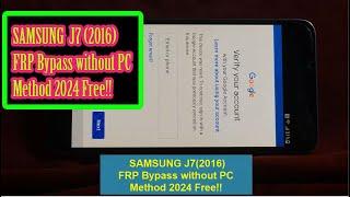 Samsung J7(2016) Frp Bypass  | J710F Google Account Unlock | Frp Unlock | without Pc Method2024
