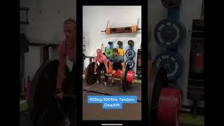 455kg/1001lb TANDEM DEADLIFT! #shorts