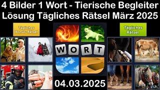 4 Bilder 1 Wort - Tierische Begleiter - 04.03.2025 - Lösung Tägliches Rätsel - März 2025