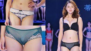China Model Wearing Transparent & Lace Lingerie | Underwear Show