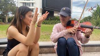 I gave a homeless person her FIRST violin lesson/ QNA [LEARN TO PLAY VIOLIN IN 1 HOUR]