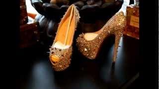 BAD ASS GOLD SPIKES HEELS CHRISTIAN LOUBOUTIN HEELS