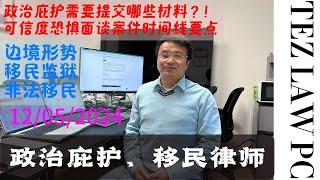 政治庇护需要提交哪些材料？ I 如何应付可信度恐惧面谈 ？ I 案件时间线 I 案例分享 I移民法庭的出庭心得 I 南部边境 I 移民监狱 I