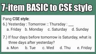 7-item Logical Questions from Basic to CSE Style | Yesterday Today Tomorrow | Word Analogy