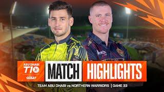 2024 Abu Dhabi T10 I Match 33 Highlights: Northern Warriors vs Team Abu Dhabi | Season 8