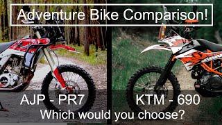 AJP PR7 compared to KTM 690 - A short video comparison!