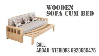 Wooden single and double seater folding sofa cum bed in India - Mumbai | Space Saving Furniture