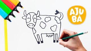 Dibujando una vaca | Dibujos para niños