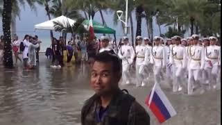 March of Russian military sailors in Thailand. Марш русских моряков в Тайланде