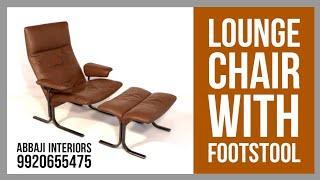 High Quality Leather's Lounge Chair with Footstool | Abbaji Interiors 9920655475 | Furniture Designs