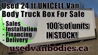 UNICELL, used 24 ft. Unicell dry freight truck body van box, Toronto Ontario.