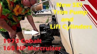 1973 Cobalt trim pump and lift cylinders replacement with SEI Marine Products 50 year old boat
