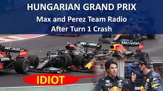 Verstappen and Perez Furious After Crash | Hungarian Grand Prix 2021 | [Formula 1]  (Team Radio)