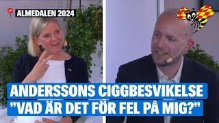 Ciggbesvikelsen på SVT – Magdalena Andersson (S) frågas ut i Almedalen