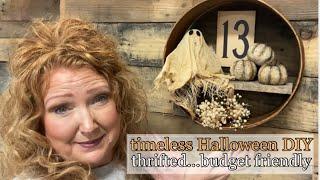 budget friendly way to create one of a kind halloween decor | thrifted