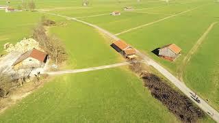 Drone view of Schlehdorf area in Bavaria, Germany