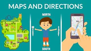 Maps and Directions  | Types of Maps | Cardinal Directions | Video for Kids
