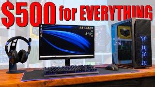 $500 FULL Gaming Setup! (PC + Monitor + Keyboard + Mouse + Headset)