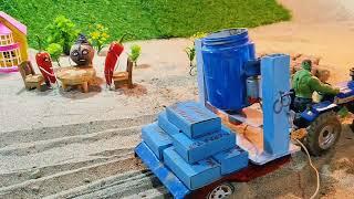 New science project ll make a house ll diy tractor ll mini bricks cements mixer machine