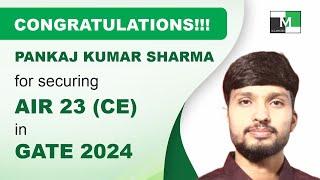 GATE 2024 Topper | Pankaj Sharma AIR-23 Civil Engineering | IES Master Student | Toppers Interview