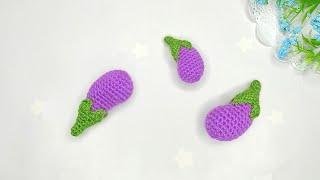 Very quick and easyHow to crochet EggplantMiniature amigurumi vegetables