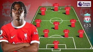 Liverppol potential starting lineup with transfer Roméo Lavia transfer window 2023