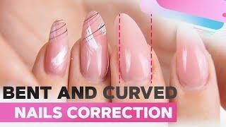 Curved Nails Correction | Nail Shape Fix | Simple Marble Nail Design