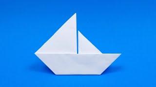 Оригами: парусник. Как сделать кораблик из бумаги А4 без клея и без ножниц - лёгкое оригами
