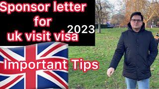 sponsor letter for uk visa | uk visit visa update 2023