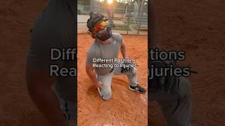Different Positions Reacting to Injuries  #baseball #comedy #injury #sports #viral