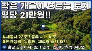 [No.111] 충남 공주시 사곡면 작은 개울이 흐르는 저렴한 토지 매매(세종시 23분/공주시내 16분/전원생활/전원주택지/주말농장/도심 근교/충남 토지/귀농/귀촌/공주토지부동산)