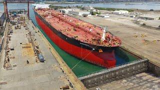 The Crazy Process of Moving World Largest Ships into Dry Docks
