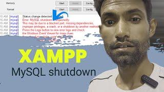 how to fix an unexpected MySQL shutdown xampp