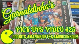 Gurnaldinho's video game finds! #25 Pick ups! Odd bits, Amazing gifts and mini console!!!