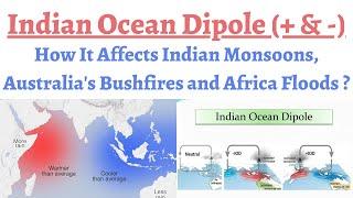 How Indian Ocean Dipole Works ? +ive & -ive IOD, How it affects Monsoon and Causes Australia's fires