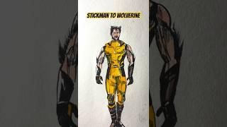 Drawing Wolverine  #deadpool #hughjackman #marvel #comicart #anime #animeart #stickman