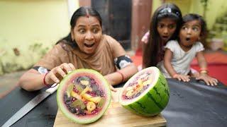 Water Melon இப்படி கூட இருக்கா ?? இல்லை இப்படி கூட சாப்பிடலாம் !! Mrs.Abi & Family