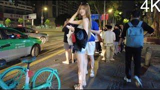 4K街拍廣州 穿著清涼的季節 街道上隨處可見俏麗身姿Chinese beautiful girls,Guangzhou,street scenes,nightlife