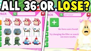 Collect ALL 36 New Pet Wear OR Lose It All Challenge! (Adopt Me)