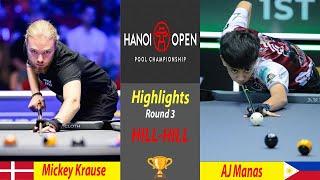 Highlights |Mickey Krause vs AJ Manas| HANOI OPEN POOL CHAMPIONSHIP 2024