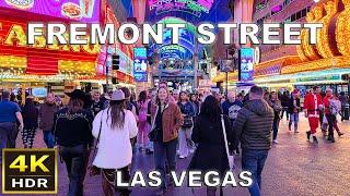 [4K HDR] Fremont Street Las Vegas Walking Tour | December 2024