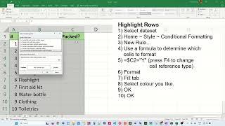 Conditional formatting for entire row based on data in one cell - Excel Tips and Tricks