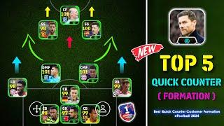 Top 5 Best Quick Counter Custom Formation In eFootball 2024 Mobile !!  Best Custom Formations