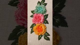 beautiful flower design embroidery #embroidery#handembroidery#handembroiderydesign #flowerembriodery