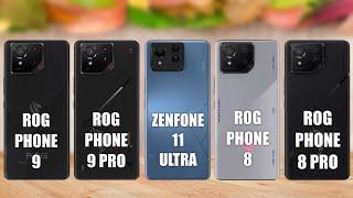 Asus ROG Phone 9 VS ROG Phone 9 Pro VS Zenfone 11 ultra VS ROG Phone 8 VS ROG Phone 8 Pro