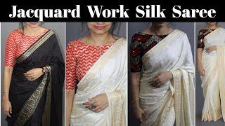 Jacquard Work Silk Saree With Sequence Blouse | #Sareeswag